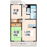 グランディールⅢ 2LDKの間取り