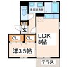 メゾン南本荘 1LDKの間取り