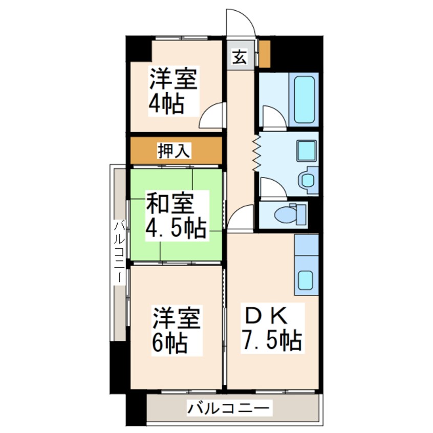 間取図 ラ・フレールレジデンス水前寺