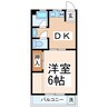 幸ハイツ 1DKの間取り