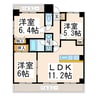 香梅マンション菅 3LDKの間取り