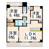 香梅マンション菅 3LDKの間取り