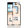 ニューガイアリルーム新大江No,69 1LDKの間取り