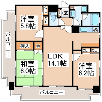 間取図 ダイアパレス水前寺駅通り