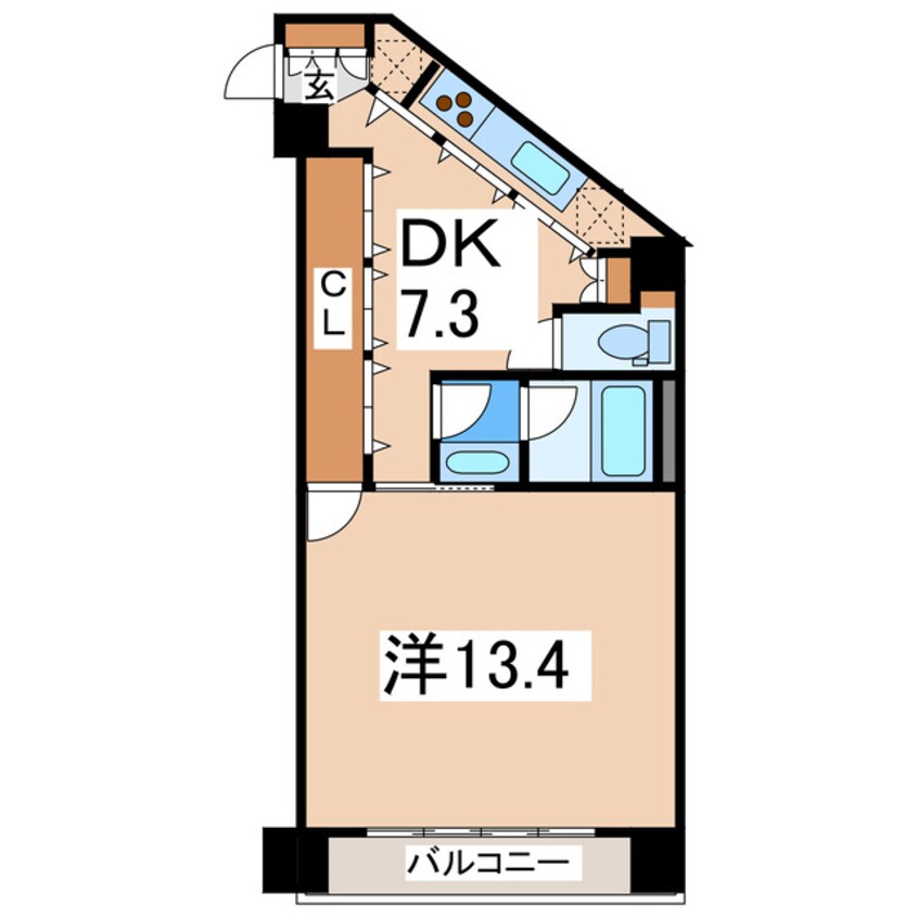 間取図 熊本市電Ａ系統<熊本市交通局>/味噌天神前駅 徒歩2分 4階 築18年