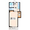 吉野アパート 1Kの間取り
