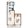 ドルチェ水前寺 1LDKの間取り