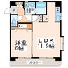 セルジュ水前寺公園 1LDKの間取り