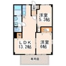 キャステール大江 2LDKの間取り