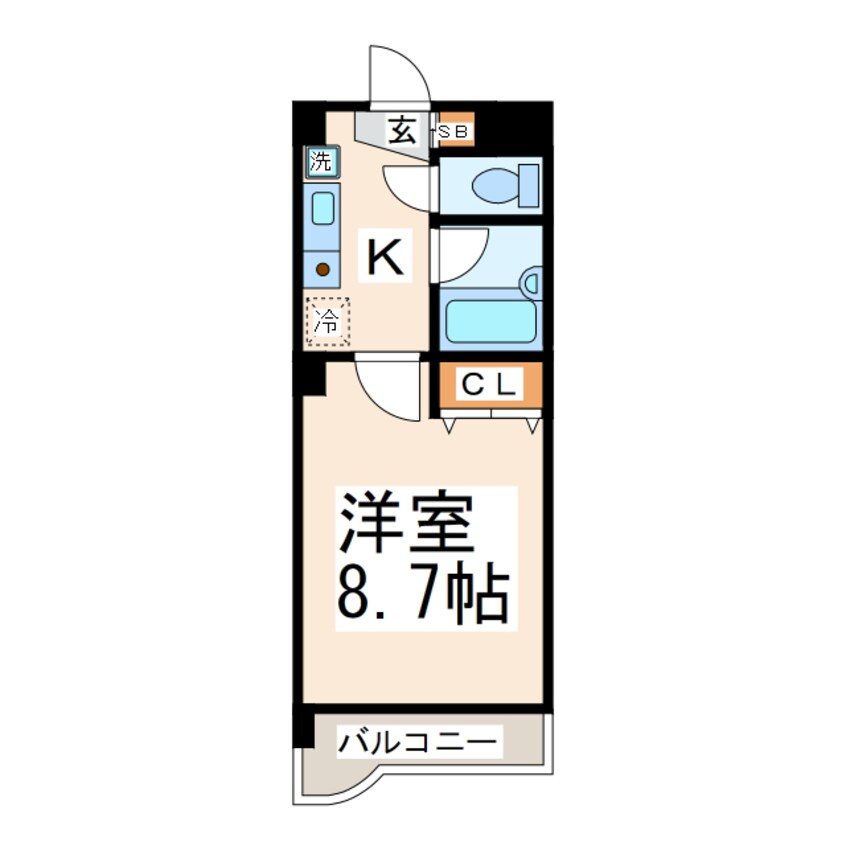 間取図 熊本都市バス（熊本市）/グランド北入口 徒歩1分 3階 築28年