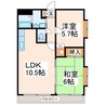 ポリアス出水 2LDKの間取り