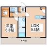 フルール出水 1LDKの間取り