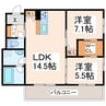シャーメゾン平成東 2LDKの間取り