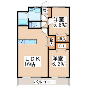間取図 熊本都市バス（熊本市）/小峯営業所 徒歩9分 4階 築8年