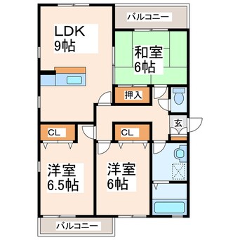 間取図 サンライズ国府B