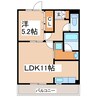 ファーストヴィラ水前寺 1LDKの間取り