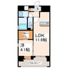 グランシエル上熊本 1LDKの間取り