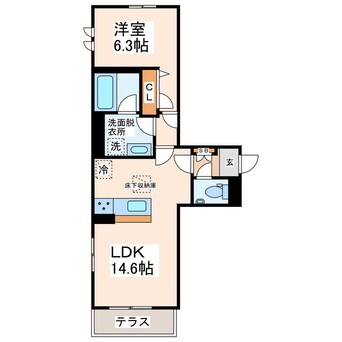 間取図 熊本都市バス（熊本市）/東京塚 徒歩1分 1階 築1年