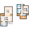 ADC新水前寺イリス 1LDKの間取り