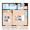 VERENA保田窪本町 1LDKの間取り