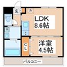 VERENA保田窪本町 1LDKの間取り