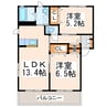 ハイマート万日 2LDKの間取り