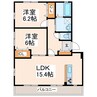 産交バス（熊本市）/田崎車庫前 徒歩3分 3階 築10年 2LDKの間取り