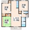 平成ウッディヴィラ2棟 3LDKの間取り
