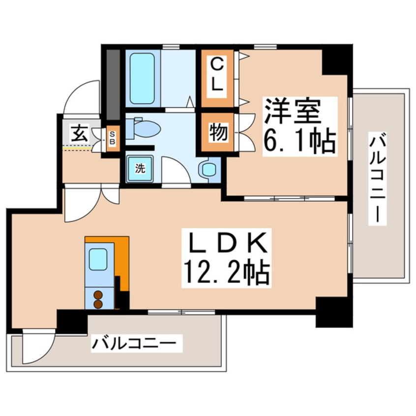 間取図 ビュークレスト水前寺５丁目