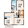 セジュール・マイＳ 2LDKの間取り