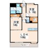 LIBTH平成タワー 2LDKの間取り