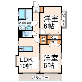 間取図 産交バス（熊本市）/帯山小学校入口 徒歩3分 3階 築19年