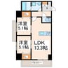 熊本市電Ａ系統<熊本市交通局>/健軍町駅 徒歩21分 6階 築浅 2LDKの間取り