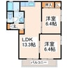 アネスト国府 2LDKの間取り