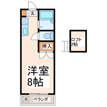 間取図 熊本市営バス/岡田町 徒歩1分 5階 築34年