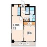 サンデンハイツ新町 1LDKの間取り