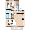 ピュアネス九学通り 1LDKの間取り