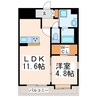 LIBTH熊本駅南 1LDKの間取り