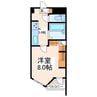 熊本市電Ｂ系統<熊本市交通局>/県立体育館前駅 徒歩13分 4階 築34年 1Kの間取り