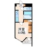 熊本市電Ｂ系統<熊本市交通局>/県立体育館前駅 徒歩13分 4階 築34年 1Kの間取り