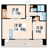 クロノス39京町本丁 2LDKの間取り