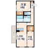 アンビシャス西熊本 2LDKの間取り