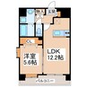 QueenRich新屋敷 1LDKの間取り