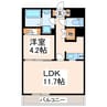 フェリーチェ南熊本 1LDKの間取り