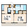 ル・プルニエⅡ 1LDKの間取り