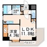 アップリッチ本荘 1LDKの間取り