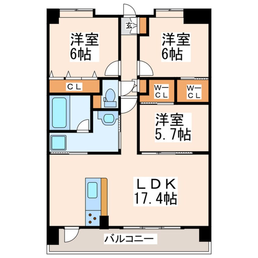 間取図 LIBTH平成駅前