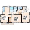 出水６丁目貸家 2LDKの間取り