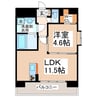 Regina下通 1LDKの間取り
