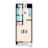 カーネリアン新屋敷 1Kの間取り
